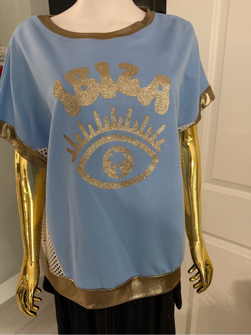 Italian Made Short Sleeve Ibiza Top L
